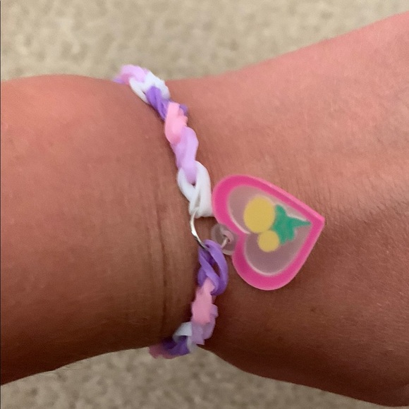 Colorful girls Bracelet with Heart Charm - Picture 1 of 1